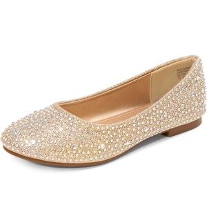 DREAM PAIRS Girls Dress Shoes Slip on Ballerina Flats Size 4 Big Kid
